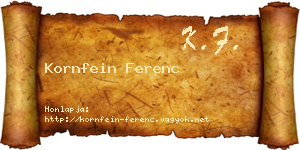 Kornfein Ferenc névjegykártya