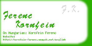ferenc kornfein business card